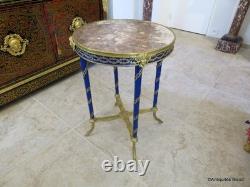 Guéridon rond Bronze et bois bleu époque Napoléon III