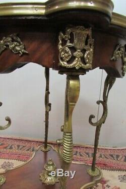 Guéridon style Directoire, Napoléon III, bronze et marqueterie
