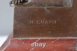 Henri CHAPU & Thiebaut La Pensee, 1876 Grand bronze 19e signe