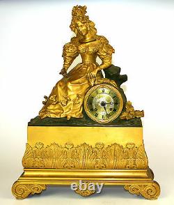 Horloge De Foyer. Bronze. Avec Sonnerie. Style Napoleon Iii. France. XIX