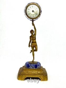 Horloge De Table En Bronze Et Cristal Baccarat