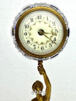 Horloge De Table En Bronze Et Cristal Baccarat