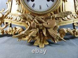 Horloge Pendule Napoléon III en Bronze Doré signé PG, 19ème Siècle, Fonctionne