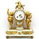 Horloge Pendule D'époque Napoleon Iii En Bronze Dorè Et Marbre 19ème