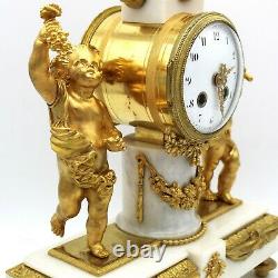 Horloge Pendule d'époque Napoleon III en Bronze dorè et marbre 19ème