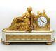 Horloge Pendule D'époque Napoleon Iii -en Bronze Doré Et Marbre- Du 19ème Siècle