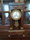 Horloge Pendule Portique Marqueterie Et Bronze Xixème époque Napoléon Iii