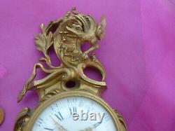 Horlogerie Cartel En Bronze Surmonte D'un Dragon