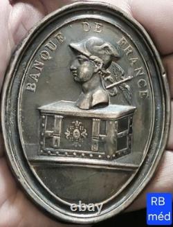 III ème Rép. Rare Plaque d'identité Agent Encaissement Banque De France 82x63mm