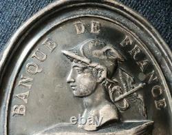 III ème Rép. Rare Plaque d'identité Agent Encaissement Banque De France 82x63mm