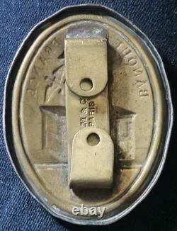 III ème Rép. Rare Plaque d'identité Agent Encaissement Banque De France 82x63mm