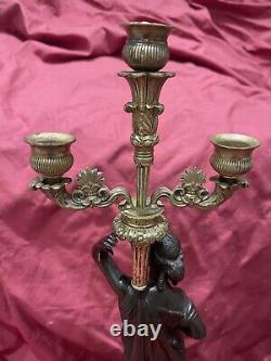 Importante Paire De Flambeaux bronze Dore candélabre Epoque Napoleon III