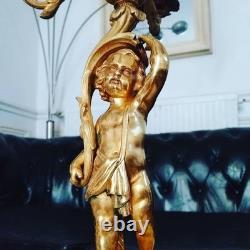 Importante Paire de Candélabre Bronze Doré LOUIS XVI Napoléon III 1880