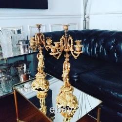 Importante Paire de Candélabre Bronze Doré LOUIS XVI Napoléon III 1880