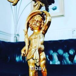 Importante Paire de Candélabre Bronze Doré LOUIS XVI Napoléon III 1880