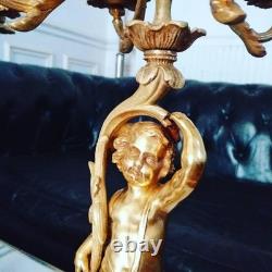 Importante Paire de Candélabre Bronze Doré LOUIS XVI Napoléon III 1880