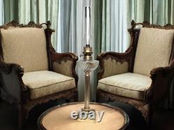 Importante lampe à pétrole Napoléon III bronze et verre fin XIXème