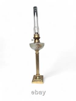 Importante lampe à pétrole Napoléon III bronze et verre fin XIXème