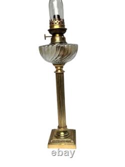 Importante lampe à pétrole Napoléon III bronze et verre fin XIXème
