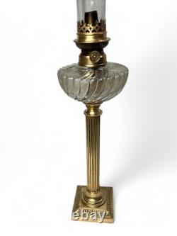 Importante lampe à pétrole Napoléon III bronze et verre fin XIXème