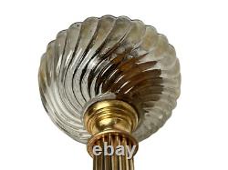 Importante lampe à pétrole Napoléon III bronze et verre fin XIXème