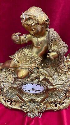 Imposante pendule Horloge Bronze dore Napoleon III