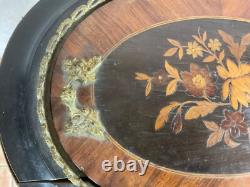 JARDINIERE NAPOLÉON III EN MARQUETERIE, BOIS ET BRONZE complète bac et couvercle
