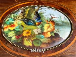 Jardiniere Époque Napoléon III En Marqueterie Et Bois Noirci Ornée De Bronze