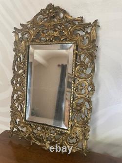 Joli Miroir En Bronze Dore Epoque Napoleon III