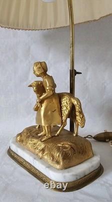LAMPE de TABLE en BRONZE MASSIF DORÉ Sculpté 19ème style Napoléon III LAMPE de TABLE en BRONZE MASSIF DORÉ Sculpté 19ème style Napoléon III