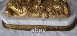 LAMPE de TABLE en BRONZE MASSIF DORÉ Sculpté 19ème style Napoléon III