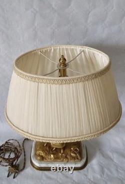 LAMPE de TABLE en BRONZE MASSIF DORÉ Sculpté 19ème style Napoléon III