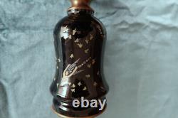 LP53-Lampe à pétrole d'époque Napoléon III en bronze et porcelaine noire