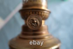 LP53-Lampe à pétrole d'époque Napoléon III en bronze et porcelaine noire