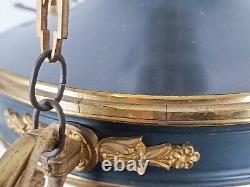 LUSTRE Style Empire NAPOLEON III Bronze Et Metal Dore Cygne Pin Floral MAG