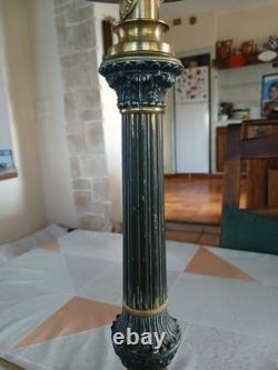 Lampe A Huile En Bronze Dites Sinombre Électrifiée XIX Napoléon III Bon Etat