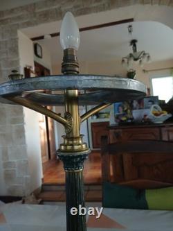Lampe A Huile En Bronze Dites Sinombre Électrifiée XIX Napoléon III Bon Etat