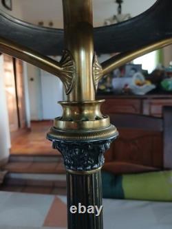 Lampe A Huile En Bronze Dites Sinombre Électrifiée XIX Napoléon III Bon Etat