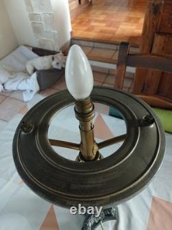 Lampe A Huile En Bronze Dites Sinombre Électrifiée XIX Napoléon III Bon Etat