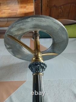 Lampe A Huile En Bronze Dites Sinombre Électrifiée XIX Napoléon III Bon Etat