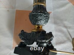 Lampe A Huile En Bronze Dites Sinombre Électrifiée XIX Napoléon III Bon Etat