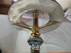 Lampe A Huile En Bronze Dites Sinombre Électrifiée XIX Napoléon III Bon Etat
