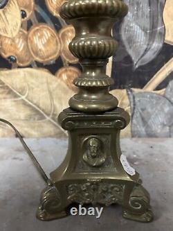 Lampe Bougeoir Pique Cierge Bronze Napoleon III Ancien XIXeme