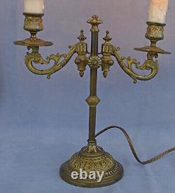 Lampe Chandelier 2 Bras de Lumière Bronze Réglable Epoque Napoléon III ca 1860