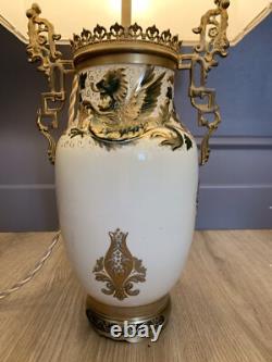 Lampe Porcelaine À Monture Bronze Asie, Décor De Chimères Napoleon III