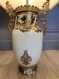 Lampe Porcelaine À Monture Bronze Asie, Décor De Chimères Napoleon III