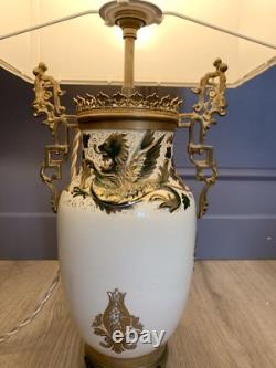 Lampe Porcelaine À Monture Bronze Asie, Décor De Chimères Napoleon III