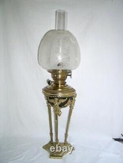 Lampe à pétrole Athénienne Empire bronze 19e siècle