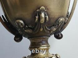 Lampe ancienne bronze Napoléon III chimère satire ébonite