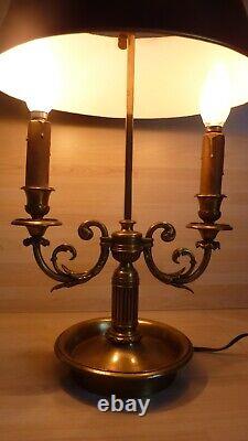 Lampe bouillotte à 2 bras de lumière, d'époque XIXème